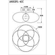 Люстра Artelamp Orbit A9052PL-4CC Белая Хром-4