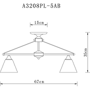 Люстра Artelamp Copter A3208PL-5AB Белая Античная бронза-3