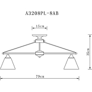 Люстра Artelamp Copter A3208PL-8AB Белая Античная бронза-4