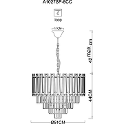 Люстра Artelamp Ellie A1027SP-8CC Прозрачная Хром-4