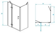 Душевой уголок RGW Passage PA-77B L 90x70 41087797-084L профиль Черный стекло прозрачное-3