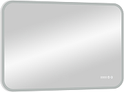 Зеркало Континент Demure 1000х700 ЗЛП601 с подсветкой с сенсорным выключателем с подогревом с часами-3