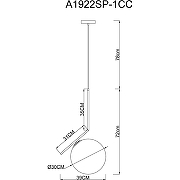 Подвесной светильник Artelamp Bolla-unica A1922SP-1CC Белый Хром-3