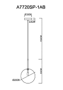 Подвесной светильник Artelamp Cameron A7720SP-1AB Прозрачный Античная бронза-4