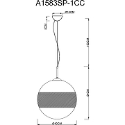 Подвесной светильник Artelamp Galactica A1583SP-1CC Прозрачный Хром-2