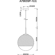 Подвесной светильник Artelamp Jupiter chrome A7963SP-1CC Прозрачный Хром-3