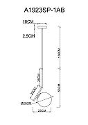 Подвесной светильник Artelamp Bolla-unica A1923SP-1AB Белый Античная бронза-3