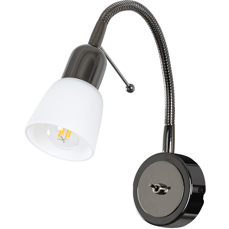 цена Настенный светильник Artelamp Lettura A7009AP-1BC Белый Черный хром