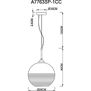 Подвесной светильник Artelamp Wave A7763SP-1CC Прозрачный Хром-2