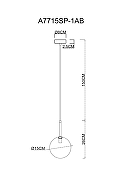 Подвесной светильник Artelamp Cameron A7715SP-1AB Бронза Прозрачный-2