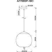 Подвесной светильник Artelamp Cody A7768SP-1BC Дымчатый Черный хром-3