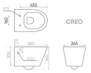 Унитаз Creo Ceramique Creo COMBO CR1100R подвесной с сиденьем Микролифт-7
