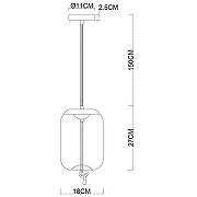 Подвесной светильник Artelamp Cody A7766SP-1BC Дымчатый Черный хром-3