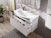 Комплект мебели для ванной STWORKI Хельсинки 100 411900 подвесной Белый глянец-9