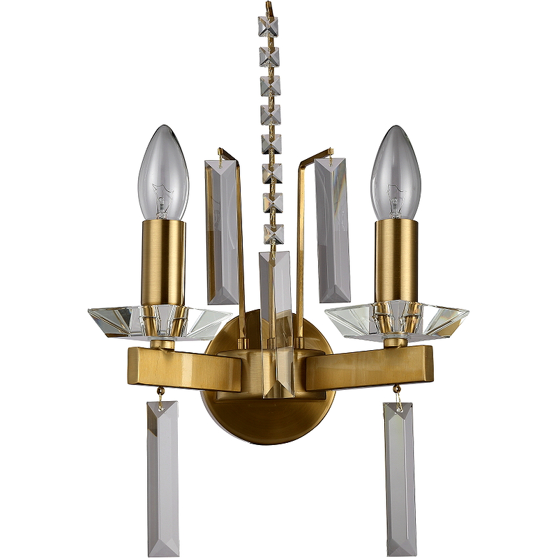 Настенный светильник Crystal Lux Marron AP2 Brass Пепельный Латунь бра crystal lux marron ap2 brass
