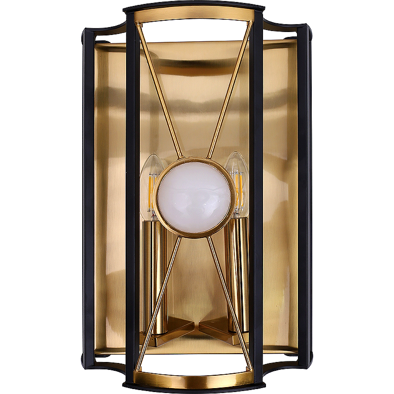 Настенный светильник Crystal Lux Tandem AP2 Gold Золото Черный настенный светильник crystal lux hollywood ap2 gold прозрачный золото