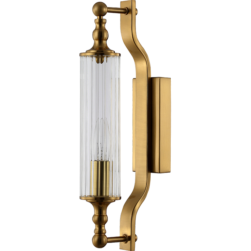 Настенный светильник Crystal Lux Tomas AP1 Brass Прозрачный Латунь настенный светильник crystal lux primavera ap1 gold прозрачный золото