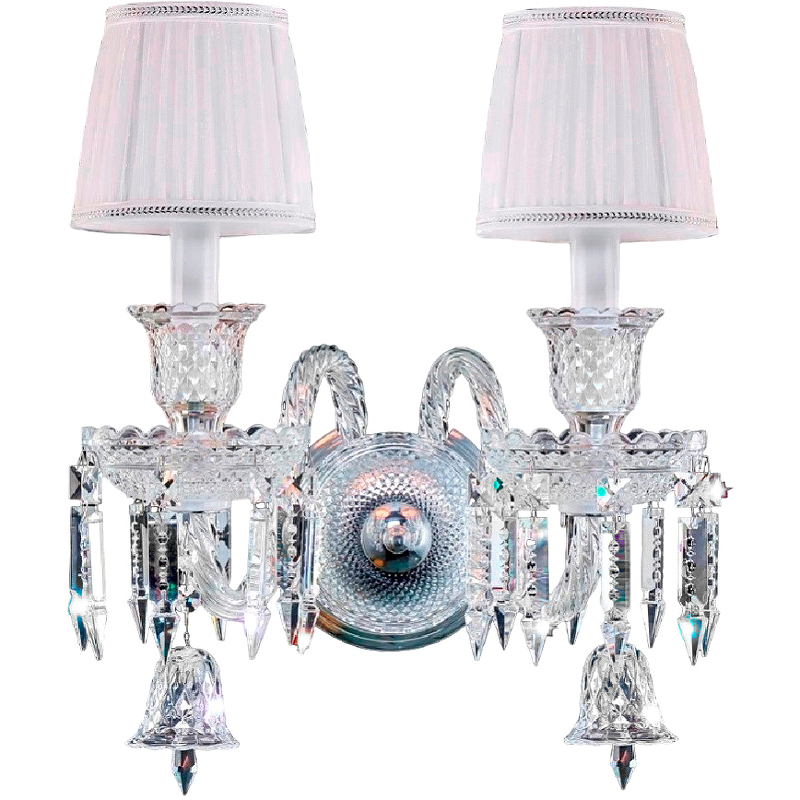 Настенный светильник Crystal Lux Princess AP2 Хром Белый настенный светильник crystal lux rebeca ap2 nickel прозрачный никель