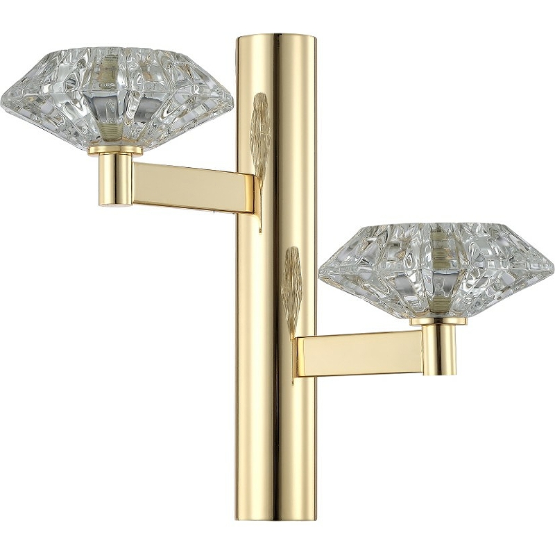 ideal lux настенный светильник ovalino ap2 bianco Настенный светильник Crystal Lux Rebeca AP2 Gold Прозрачный Золото