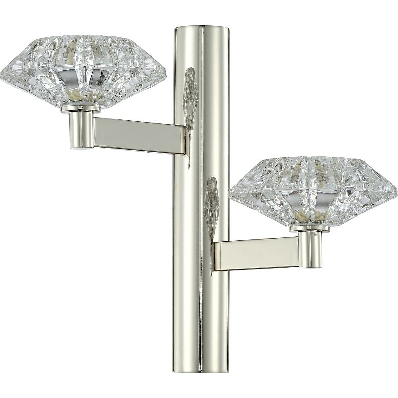 ideal lux настенный светильник ovalino ap2 bianco Настенный светильник Crystal Lux Rebeca AP2 Nickel Прозрачный Никель
