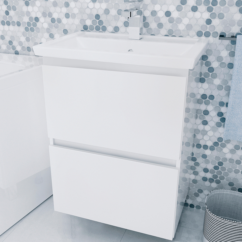 мебель для ванной 1marka aris 70н напольная белый глянец Тумба под раковину 1MarKa New Aris 70П Ц0000019921 подвесная Белый глянец