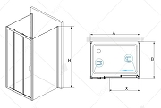 Душевой уголок RGW Passage PA-73-1 100х90 0608731109-011 профиль Хром стекло прозрачное-3