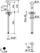 Смеситель для раковины Cezares Leaf LEAF-LSM2-NOP Черный матовый-4