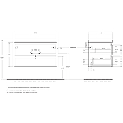 Тумба под раковину Cezares Molveno 90 MOLVENO-90-2C-SO-BET подвесная Beton-6