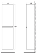 Шкаф пенал Cezares Molveno 40 MOLVENO-1600-2A-SC-BG подвесной Bianco Ghiaccio-5