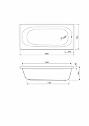 Акриловая ванна Cezares Piave 150x70 PIAVE-150-70-42-W37 без гидромассажа-2