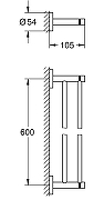 Полотенцедержатель Grohe Essentials 40802BE1 двойной Никель глянец-1