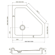 Акриловый поддон для душа Veconi Tezeo TZ-53B 100x100 TZ53B-100-C5 Черный-1