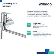 Смеситель для ванны Milardo Demi DEMSB00M10 универсальный Хром-4