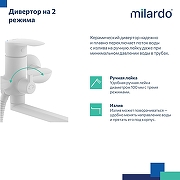 Смеситель для ванны Milardo Rora RORWT00M10 универсальный Белый матовый-4
