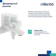 Смеситель для ванны Milardo Rora RORWT00M02 Белый матовый-4