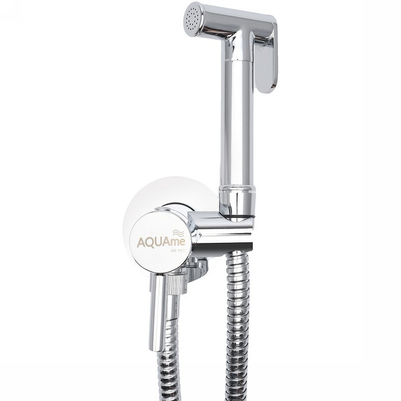 Гигиенический душ со смесителем AQUAme Minimal AQM6020CR Хром гигиенический душ со смесителем aquame minimal aqm6020mb цвет черный матовый