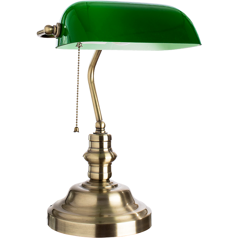 настольная лампа флора бронза мадлен Настольная лампа Artelamp Banker A2492LT-1AB Зеленая Бронза