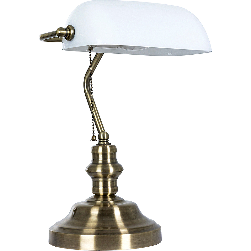 Настольная лампа Artelamp Banker A2493LT-1AB Белая Античная бронза настольная лампа inspire marseille 1xe14x40 вт металл лён цвет белый
