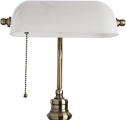 Настольная лампа Artelamp Banker A2493LT-1AB Белая Античная бронза-1