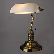 Настольная лампа Artelamp Banker A2493LT-1AB Белая Античная бронза-2