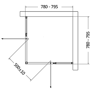 Душевой уголок AQUAme 80x80 AQM7102-2-8 профиль Черный матовый стекло прозрачное-4