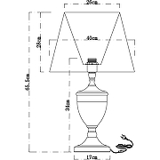 Настольная лампа Artelamp Radison A2020LT-1PB Кремовая Полированная медь Прозрачная-4