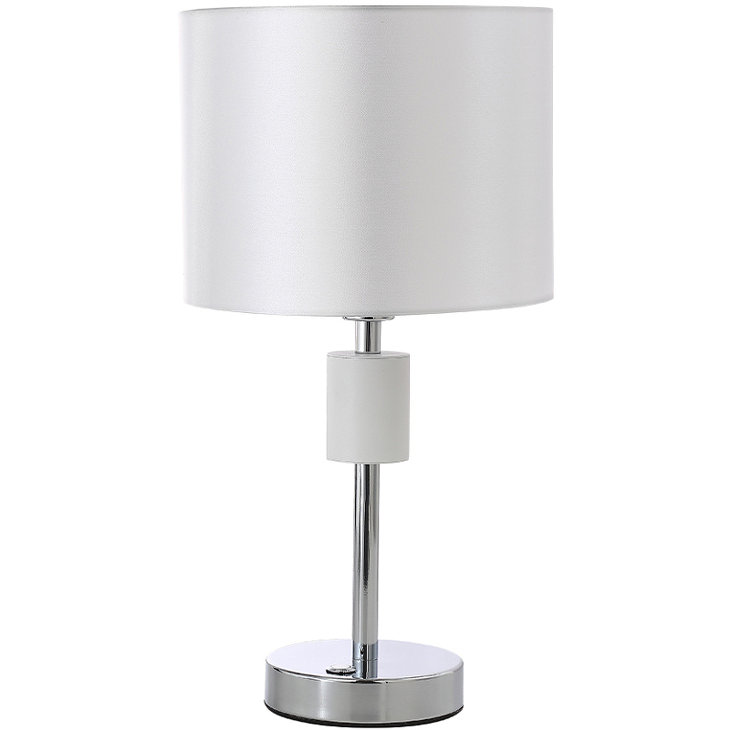 Настольная лампа Crystal Lux Maestro LG1 Chrome Белая Хром настольная лампа inspire marseille 1xe14x40 вт металл лён цвет белый