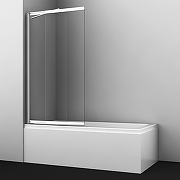 Шторка на ванну WasserKRAFT Main 100 41S02-100 Fixed профиль Хром стекло прозрачное-1