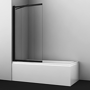 Шторка на ванну WasserKRAFT Dill 100 61S02-100 Fixed профиль Черный стекло прозрачное-1