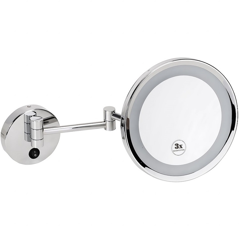 Косметическое зеркало Bemeta Cosmetic mirrors 116401772 с подсветкой с увеличением Хром косметическое зеркало bemeta 112101149 хром