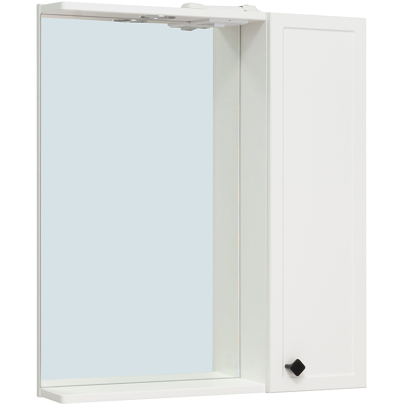 Зеркало со шкафом Runo Римини 65 00-00001256 с подсветкой Белое зеркало со шкафом runo афина 60 r 00 00001171 с подсветкой белое