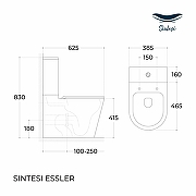 Унитаз компакт Sintesi Essler SIN-TP-SLR-281,SIN-SRB-30 Белый с бачком и сиденьем Микролифт-5