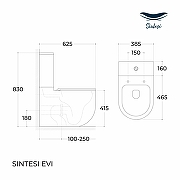Унитаз компакт Sintesi Evi SIN-TP-EVI-251,SIN-SRB-30 Белый с бачком и сиденьем Микролифт-5