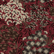 Обои Grandeco Ciara A 63003 Винил на флизелине (0,53*10,05) Красный/Бронзовый/Черный, Листья/Цветы